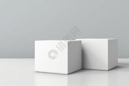 白色立体产品包装盒背景图片