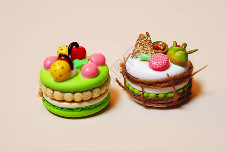 甜品店烘焙的可爱蛋糕图片