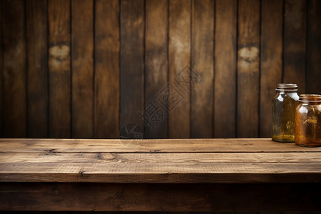 厨房的复古木质桌面背景图片