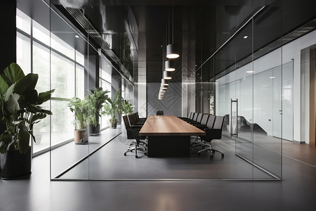 现代企业的多功能会议室图片