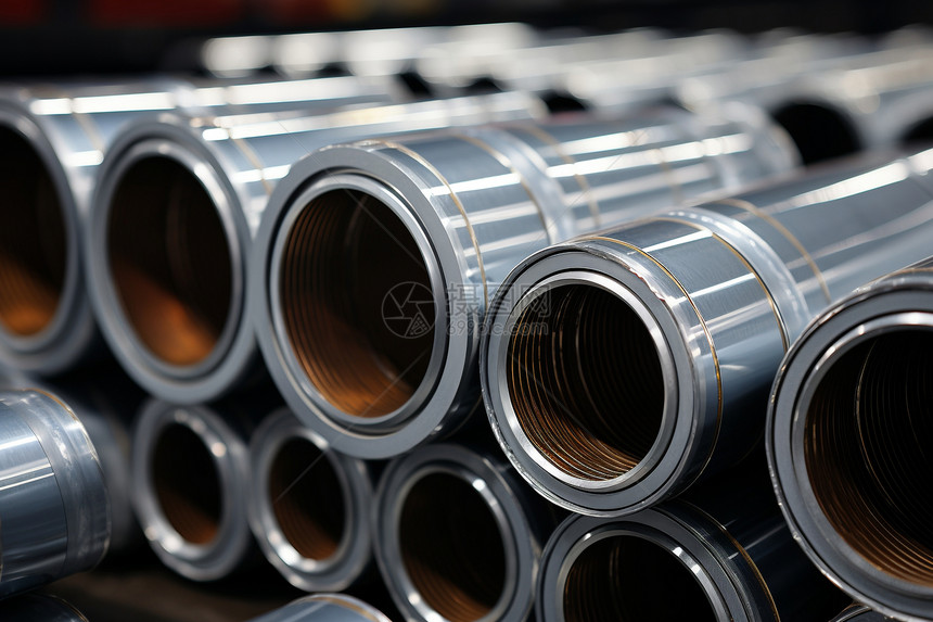 工业金属加工厂生产的钢管图片