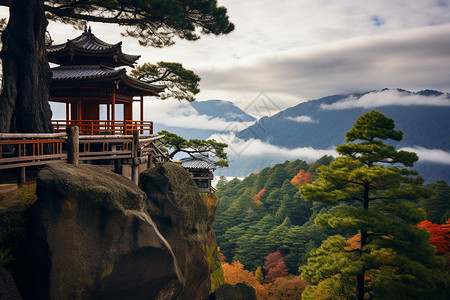 历史悠久的山顶古代建筑图片