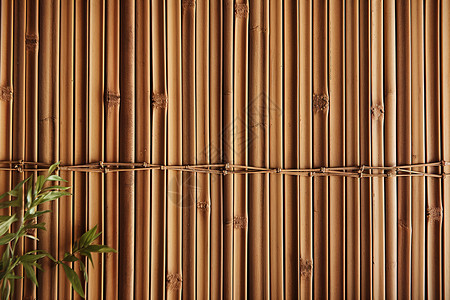 传统手工编制竹墙背景图片