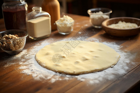 准备烘焙的面饼高清图片