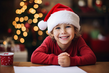 快乐圣诞节的小男孩背景图片