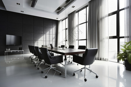 高端装修的会议室背景图片