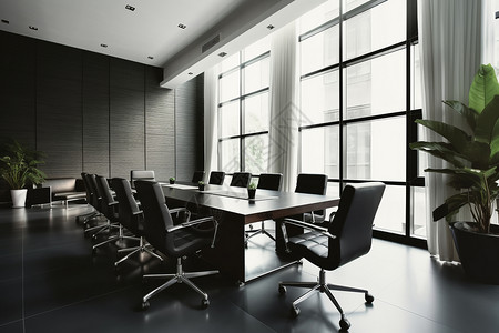 现代简约风格的公司会议室背景图片