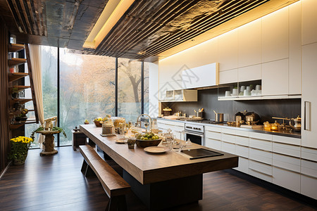 豪华装修的现代厨房图片