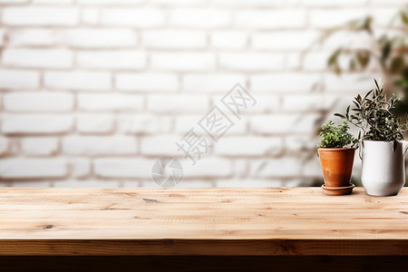 简约风格的木桌展台背景图片