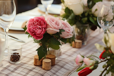仪式感的婚宴餐桌布置背景图片