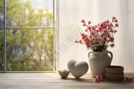 浪漫的室内花瓶装饰背景图片