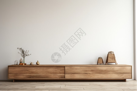 简约素雅现代木质电视柜背景