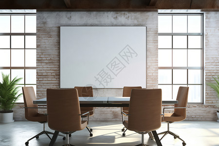 现代的会议室装潢背景图片
