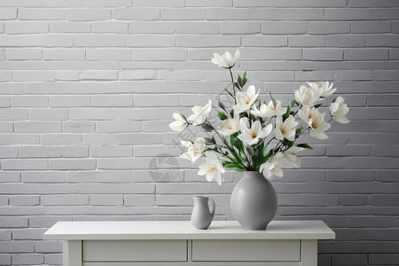 典雅的百合花花瓶装饰图片