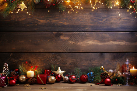 庆祝圣诞节的木质墙壁背景图片
