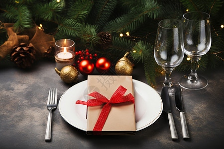 圣诞节的仪式感餐桌图片