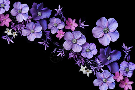 紫色花朵的盛放背景图片