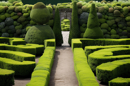 花园迷宫迷宫的庭院背景