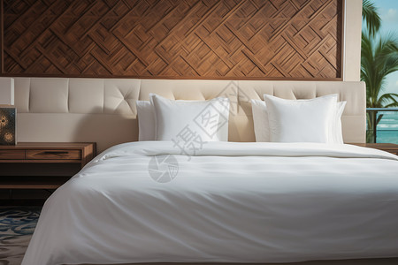 温馨的大床房背景图片