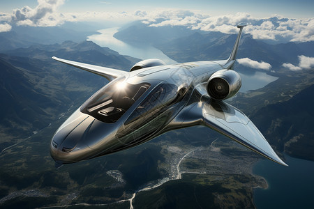 飞行的科技飞机背景图片