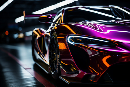 科技赛车炫酷的紫色赛车背景