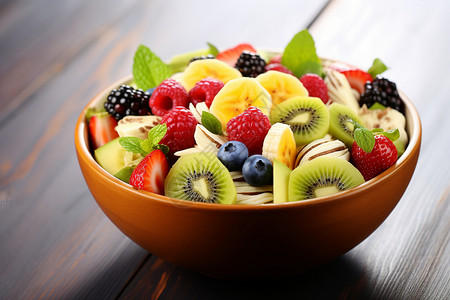 桌子上的营养水果图片