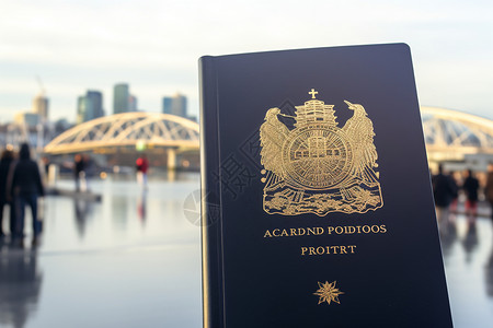 签证的护照认证背景图片