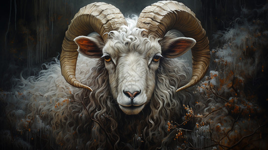 绘画的动物山羊图片