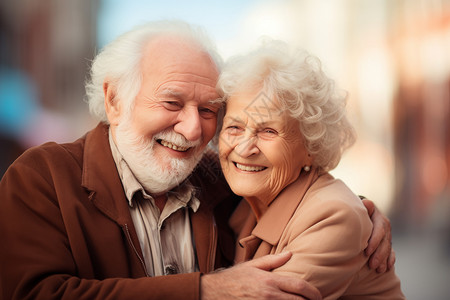 幸福的老年夫妻背景图片
