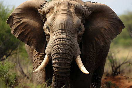 草地上行走的大象图片