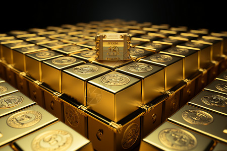 金币箱子保护财产的保险箱背景