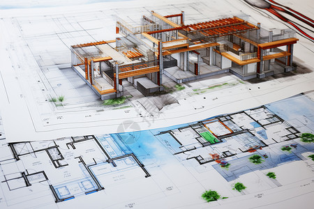 草图模型素材别墅建筑的模型设计图片