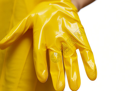 黄色乳胶手套背景图片