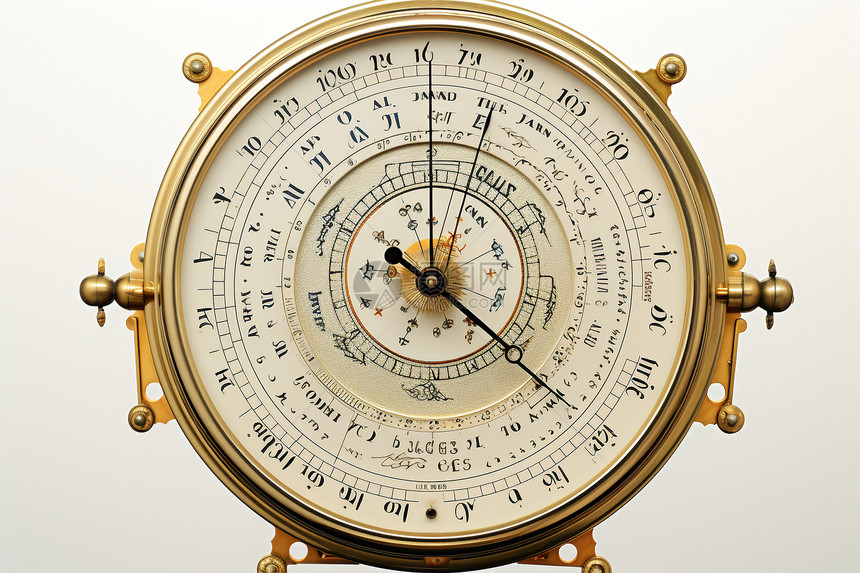 金色的时钟气压计图片