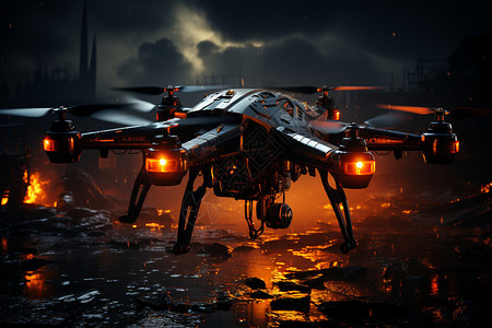 飞机科幻未来的科技无人机背景