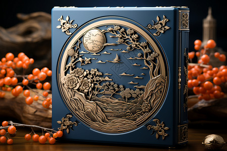 月饼礼盒设计背景图片