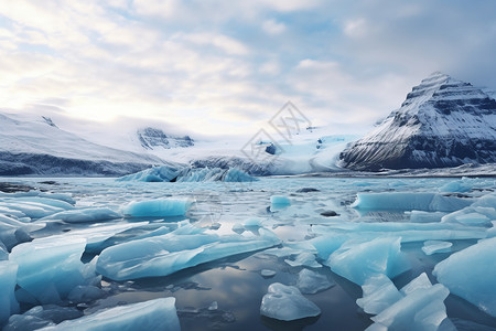 冬天壮观的冰山图片