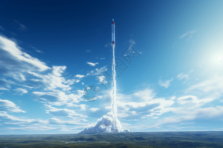 发射太空的火箭背景图片