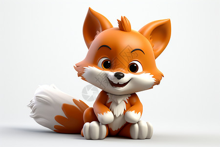 白色小狐狸可爱的卡通狐狸插画