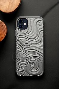 银光水纹的手机壳设计背景图片