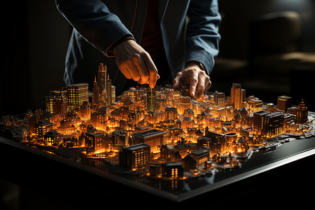 科技城市的建筑模型图片