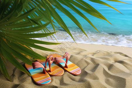 请脱鞋美丽度假海滩的景观背景