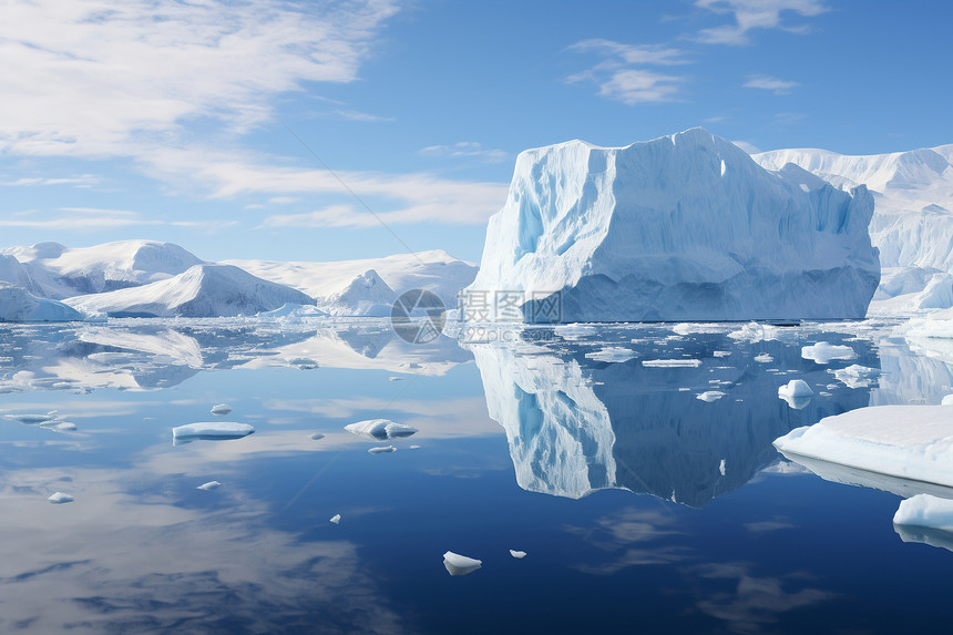 环境污染的冰川融化景观图片