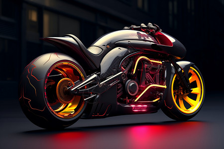 电动越野帅气的电动摩托车设计图片