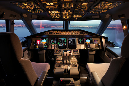 民航飞机的驾驶舱背景图片