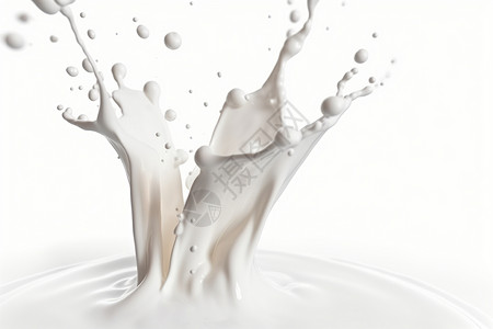 乳白色液体飞溅的牛奶水花设计图片