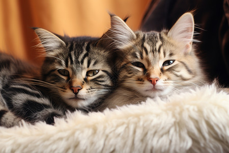 可爱的两只猫咪图片