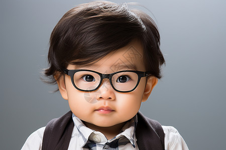 戴眼镜的幼儿图片