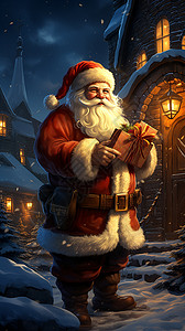 雪地里的圣诞老人背景图片