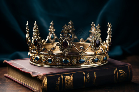 书本上的美丽皇冠背景图片